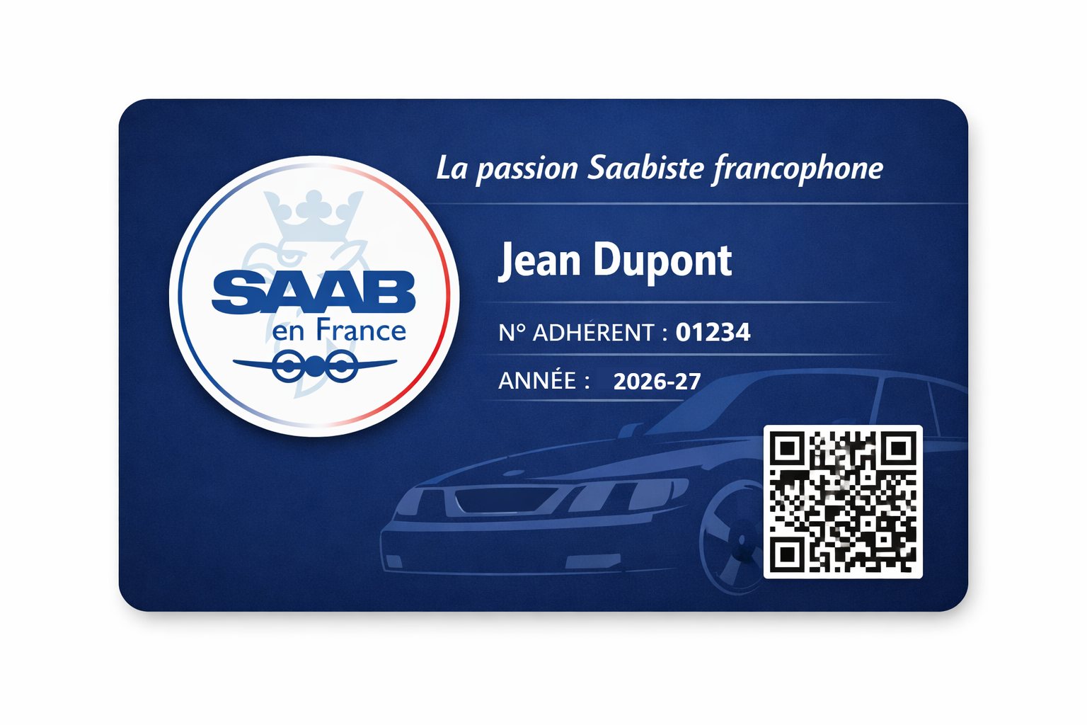 Carte membre 2026-27 Adhésion annuelle au Club (2026-2027)